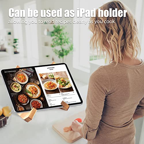 Solid Wood Cookbook Stand - Farmhouse Kitchen Decor Cookbook Holder, Book Holders For Reading Hands Free Recipe Display Stand, For Recipe Book Tablet Fancy Plate Kitchen Counter #TOP5