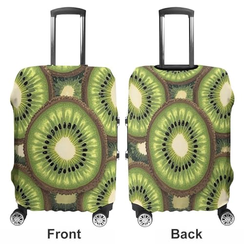 Kiwi Art Pattern Elastic Luggage Cover Suitcase Protector for 19-32 Inch Suitcases | Universal Stretchable Travel Bag Cover | Anti-Scratch, Washable with Zipper Closure M3