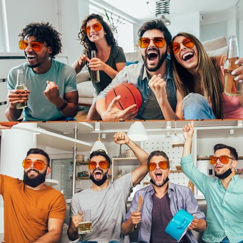 Mepase 12 Pcs Basketball Soccer Baseball Softball Party Favors Sport Glasses Team Gift Bags Stuffers for Women Men Birthday(Basketball,Orange)