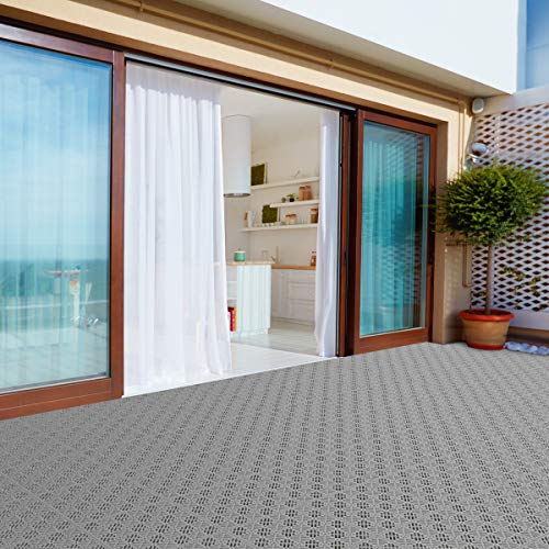 Pure Garden 6-Pack Polypropylene Interlocking Patio Deck Tiles - Weather-Resistant Outdoor Flooring for Balcony, Porch, and Garage (Gray) by Pure Garden - Image 2