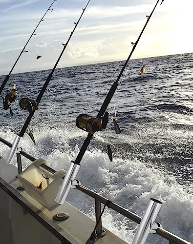 Miniatura 5 de Qwork 2 Piezas Soportes Para Cañas De Pescar - Giratorios En 360 - Acero Inoxidable 304 - Sujeción En Rieles De 19 25 Mm - Para Pescar En Barcos Y Yates