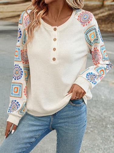 Image of TAGAS Women Women's Floral Print Round Nack Full Sleeve TOP || Women Tops l || Tops for Womens|| Women Long Sleeve Tops|| Tops ||Trendy TOP for Womens