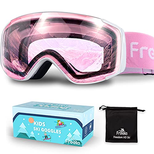 Freela Ski Goggles Snowboard Snow Skiing Snowboarding Equipment Winter Snow Sport Glasses Goggles Anti-fog UV Protection Mirror Clear Goggles for Toddler Kids Girl Boy Youth Snowmobile Snowboard Gear by Freela - Used condition - US$25.18