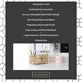 Blu Monaco Piękny złoty organizer na biurko, wykonany z metalu ze złotym wykończeniem, złote akcesoria biurkowe, przechowywanie papieru i materiałów biurowych, złoty organizer na biurko, do