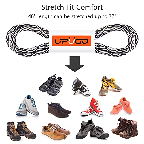 Image of UpUGo Elastic Shoe Laces, No Tie Shoe Laces Tieless for Kids, Adults, Elderly, One Size Fit All