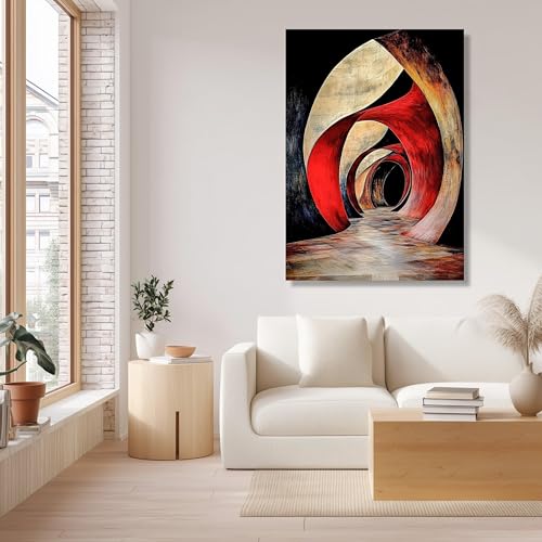 Art mural haut de gamme toile géométrique moderne rouge TONGYINLI décoration d'intérieur
