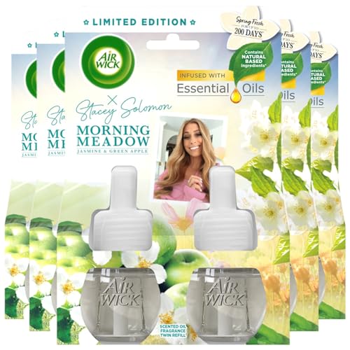 Airwick 10 x Air Wick Plug In Diffuser Refill Room Air Freshener Fragrance : Morning Meadow Stacey Solomon 19ml (5 x Twin Pack) Usage: Lasts Up to 1,000 days (100 Days per refill)