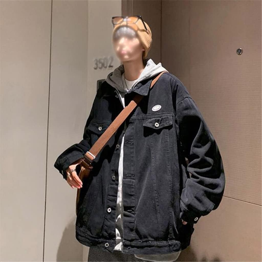 Tops Workwear Denim Jacket Men's Spring And Autumn Hong Kong Wind Retro Washed Loose Large Size