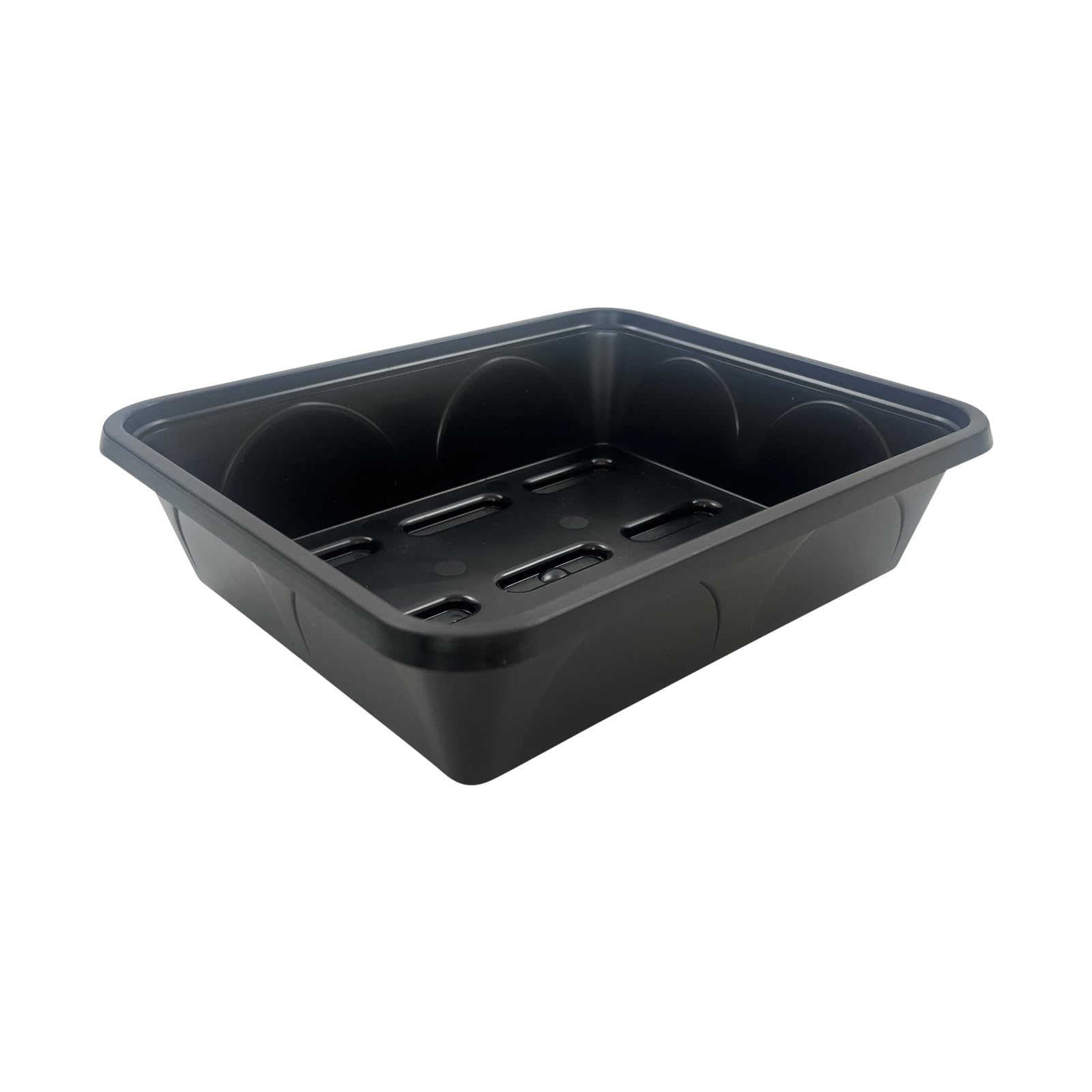 Oakland Gardens 21cm Premium Solid Seed Gravel Tray – No Drainage Holes, Heavy-Duty Plastic, Reusable & Mould Resistant – Plant Nursery, Seed Starting Tray (Black, Small) Pack of 100