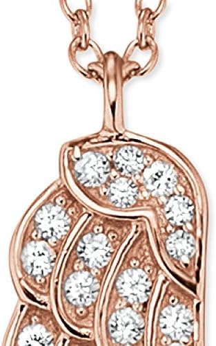Oneindige U Elegante Dubbele Engel Vleugels 925 Sterling Zilver Zirkonia Hanger Ketting voor Vrouwen/Meisjes, Rose Goud Oneindige U Elegante Dubbele Engel Vleugels 925 Sterling Zilver Zirkonia Hanger Ketting voor Vrouwen/Meisjes, Rose Goud