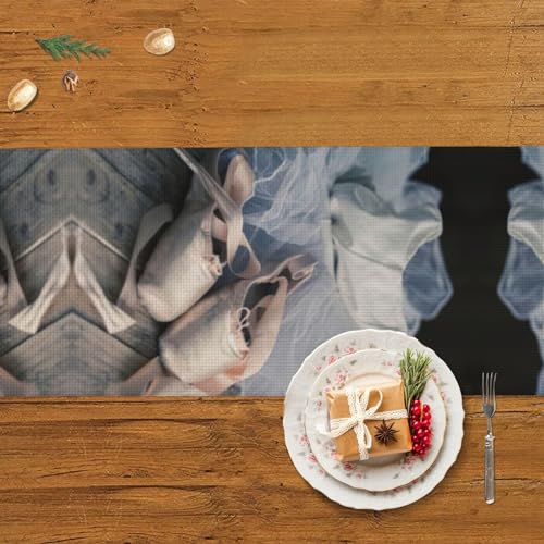Chemin de table de Noël chaussure de ballet décoration maison pompons