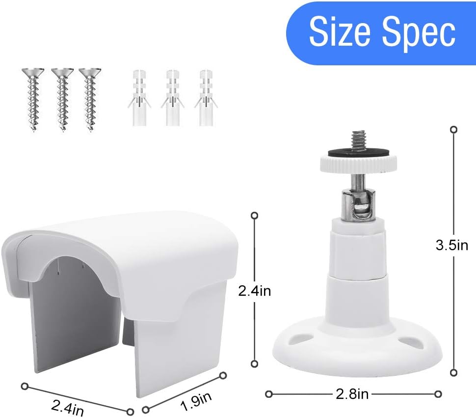 Wyze Cam Mount, Weather Proof 360 Degree Protective Adjustable Indoor and Outdoor Mount Cover Case for Wyze Camera(White)