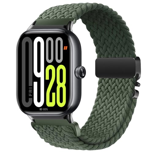 [AiMaoo] �o���h Xiaomi Redmi Watch 6 5 4/Xiaomi Smart Band 9 Pro 8 Pro �Ή� �����x���g �ւ��x���g �j�����p �L�k�� �i�C�����p���V���[�g�o�b�N���҂݃o���h (�O���[��)
