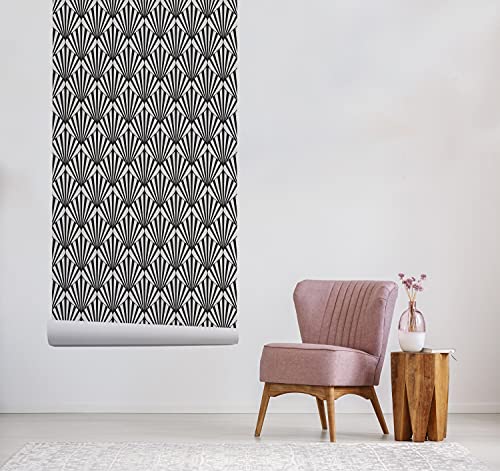 Meuble chambre salon transformés par le papier peint géométrique