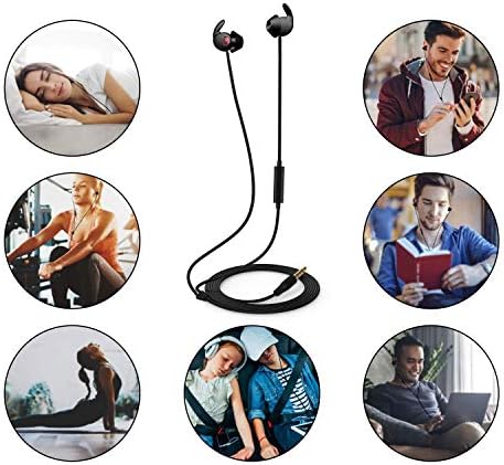 QILERUI Sleep Earphones Ultra Soft Comfortable Earbuds Noise Reduction In-Ear Headphones with Mic&Volume Control for sleeping,Insomnia,Side Sleeper,Snoring, Air Travel, Meditation&Relax Black