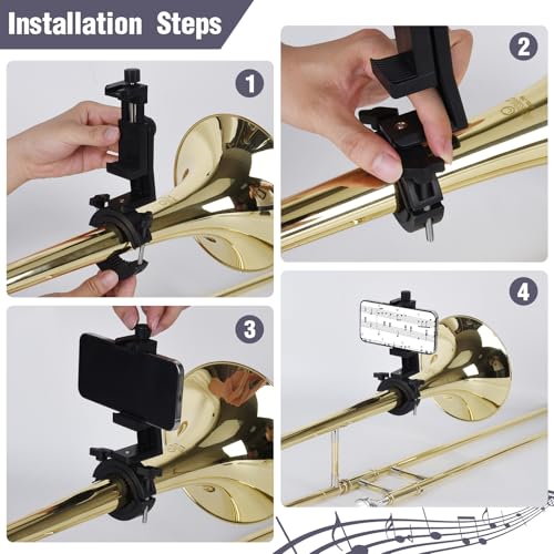 image for zmxlqzj Adjustable Trombone Phone Lyre,1.5”-2.5” Low Brass Lyre fo