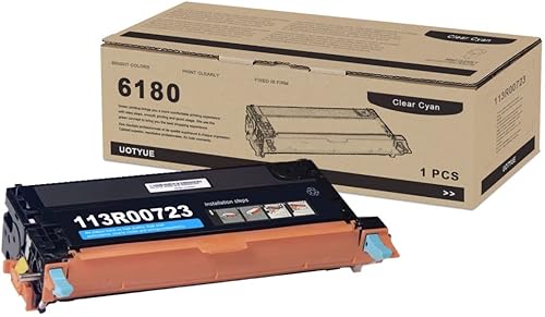 Phaser 6180 - Cartucho de tóner cian de alta capacidad 113R00723 - UOTY compatible con 1 paquete 113R00723 de repuesto para Xerox Phaser 6180DN