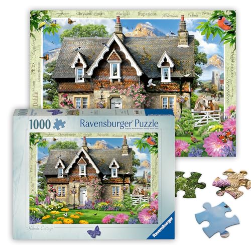 Ravensburger - ヒルサイドコテージ - 1000ピース ジグソーパズル - 魅力的で鮮やかな色 - 田舎の風景の牧歌的な夏のコテージ - 大人のためのパズル