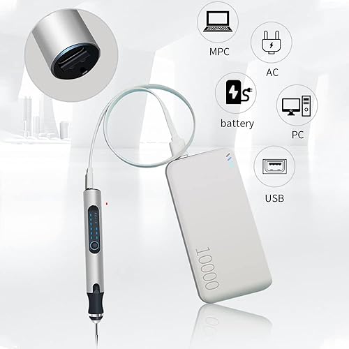 Miniatura 5 de Máquina de grabado inalámbrica con 35 bits, grabador recargable por USB, bolígrafo de grabado giratorio portátil para tallar joyas, vidrio, piedra,