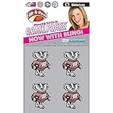 Wisconsin Badgers Glitter temporary face tattoos-Wisconsin bling face decals-4 pack