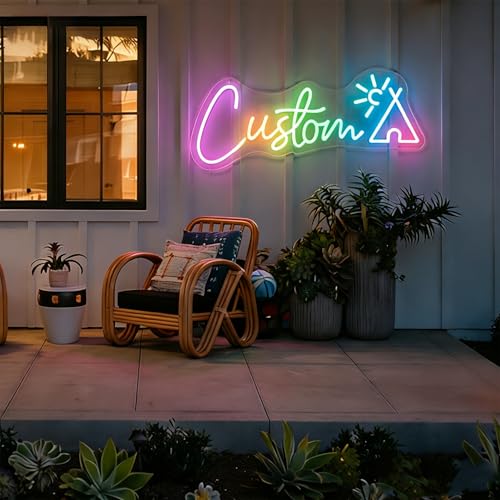 Custom Neon Sign, Led RGB Rainbow Color Changing Light, Ideal for Weddings Bars Salons Beauty Businesses. Waterproof Personalized Light Up Name Sign as Gifts or Decorations for Events & Birthdays