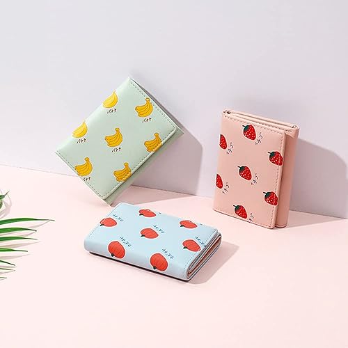 Miniatura 6 de Billetera de poliuretano de tres pliegues con ranura para tarjetas múltiples, monedero pequeño para regalo, Rosado, Caricatura