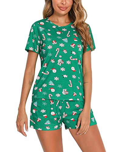 EISHOPEER Women's Short Christmas Set Christmas Print...