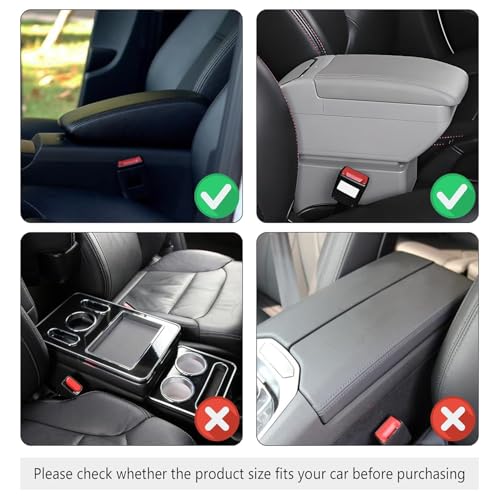 Image of Car Center Console Cover,Microfiber Leather Car Armrest Cover Cushion with 2 Storage Bags,Universal Car Armrest Storage Box Car Interior Accessories for Most Vehicles (Car Arm Rest Cushion(1))