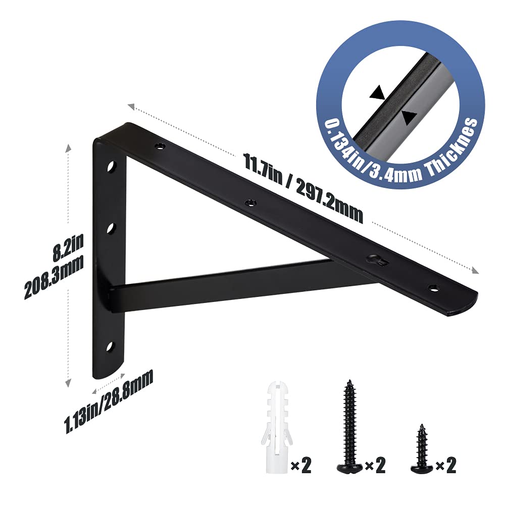 HOME MASTER HARDWARE 12 inch x 8 inch Heavy Duty Shelf L Brackets Shelf