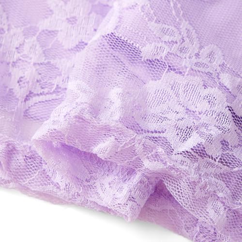 Image of Women's Sexy Lace High Split Long Dress Sleeveless Backless Tie Bodycon Maxi Dress Elegant Party Cocktail Cami Dress (US, Alpha, Small, Regular, Regular, A-Light Purple)
