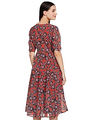 Image of Amazon Brand - Eden & Ivy Women's Georgette Fit & Flare One Piece Midi Length Dress (with Lining)
