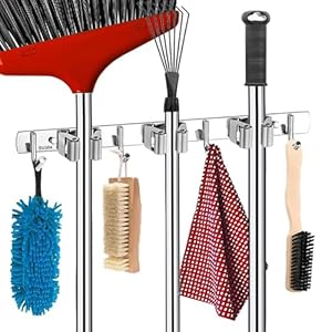 Zilvoran Mopp- und Besenhalter mit 3 Regalen