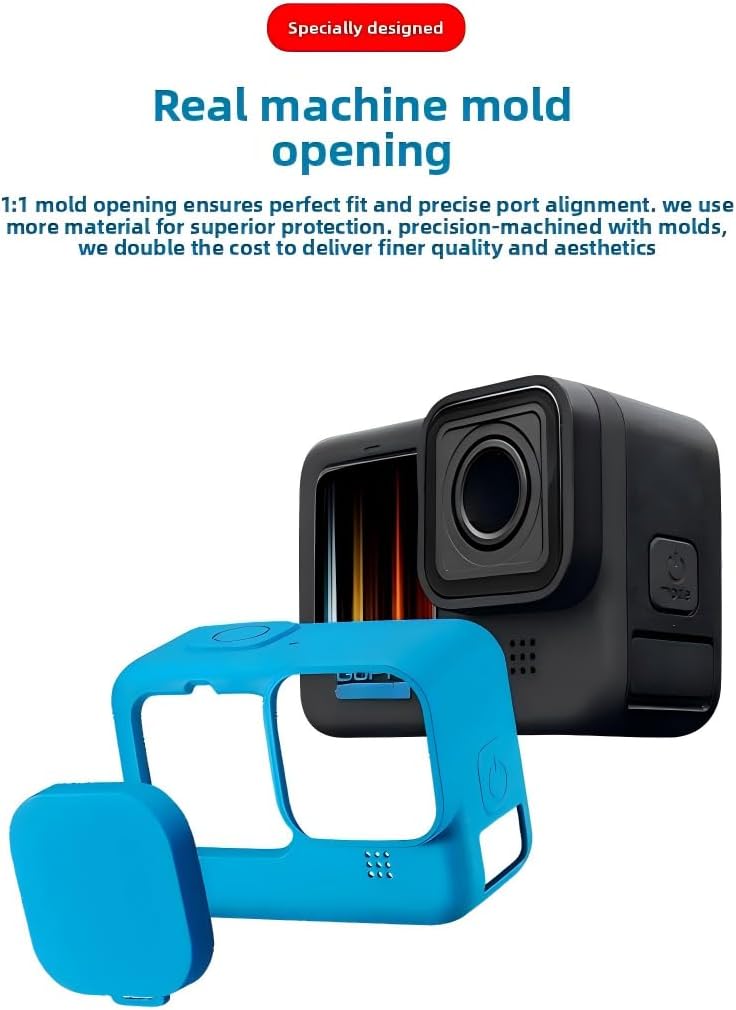 Black Silicone Sleeve Case for Hero 13 / Hero 12/Hero 11/Hero 10/Hero 9 Black,Battery Side Cover& Lens Caps&Lanyard for Hero 13/12/11/10/9 Black Accessories Kit