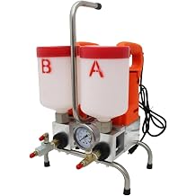 High Pressure Grouting Machine Polyurethane Foam Injection Pump,Electric Epoxy Pump Grouting with Dual Motor Dual Pails for Construction Industry 2.6KW 220V