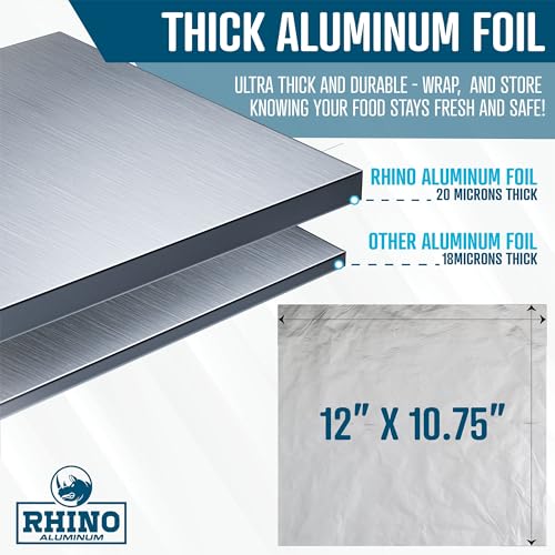 Rhino Aluminum 12X10.75 20 MIC 300PC Precut Pop Up Heavy Duty Aluminum Foil Sheets thumb #2