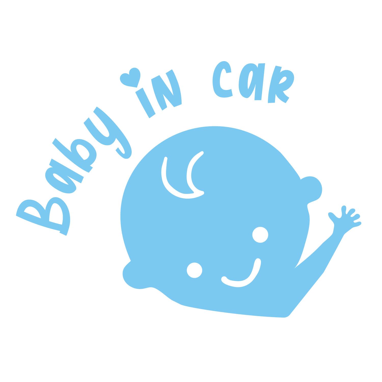 P007 Baby in Car Sticker 14 cm x 10 cm Car Sticker Baby Sticker Vinyl Baby on Board (V1 Boy, Light Blue), Lightblue, V1 Junge - Image 2