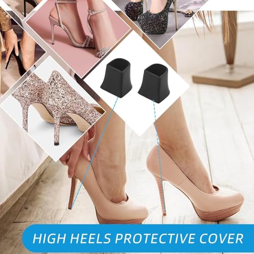 Image of 8 Pairs Heels Cap for High Heels 4 Sizes(XX,XS,S,M), Non-Slip Heel Cap Highs Heel Protectors Tip Covers, Heel Covers for High Heels Shoes