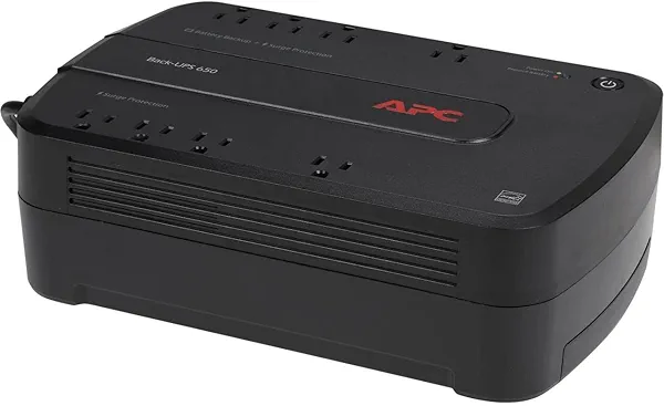 APC UPS Battery Backup Surge Protector, BE650G1, Dataline Protection, Backup Battery Power Supply