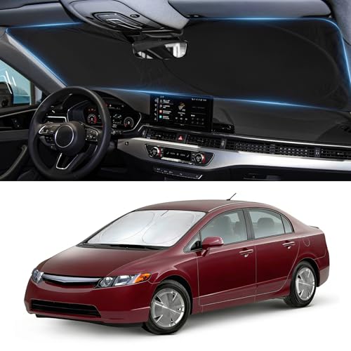 Image of Windshield Sun Shade for 2006-2009 2010 2011 Honda Civic Windshield Cover | Window Shade Sun Visor Cover Foldable Block UV Rays Car Accessories