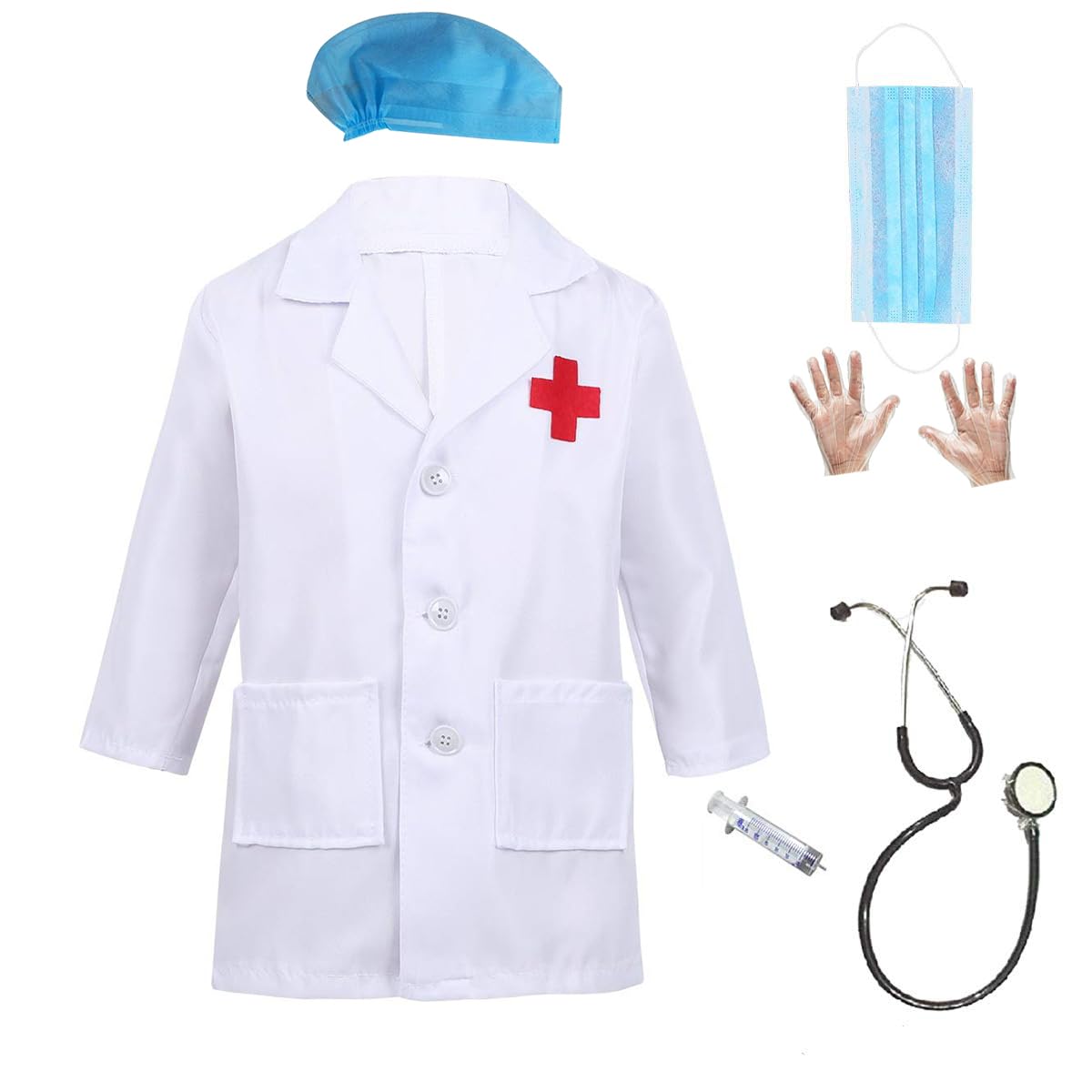 The Growsome Doctor Coat Costume & Nurse Costume Combo For Kids|Doctor Dress For Kids|Nurse Dress For Kids|Nurse Uniform For Kids|Community Helper Fancy Dress (4-6 Yrs,Doctor Costume)-Polyester,White (B0CKG5TP4M) Amazon Price History, Amazon Price Tracker