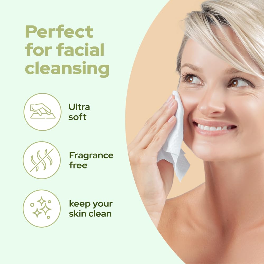 Ziva Eco-Clean Towels | Ultra-Soft & Super Absorbent | Disposable, Multi-Purpose, & Eco-Friendly | Perfect for Skincare, Makeup Removal, Pets & Home | 50 Count