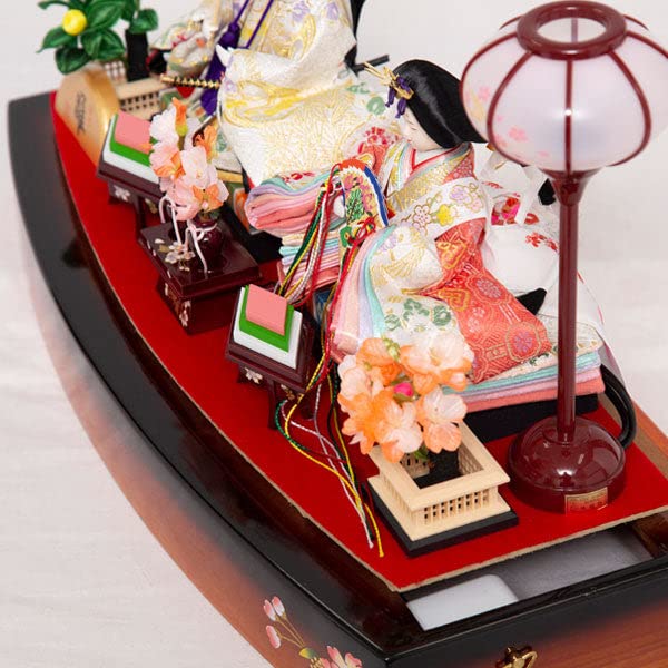 美品　ひな人形◆「みやび」親王ケース飾り◆木製ケース◆コンパクト ケース飾り Amazon | 雛人形 コンパクト ケース みやび 親王ケース飾り