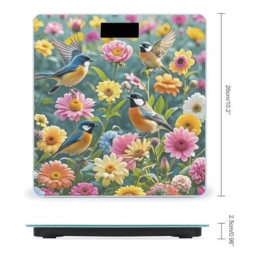 Báscula Digital de Baño con Diseño de Pájaros y Flores miniatura 2