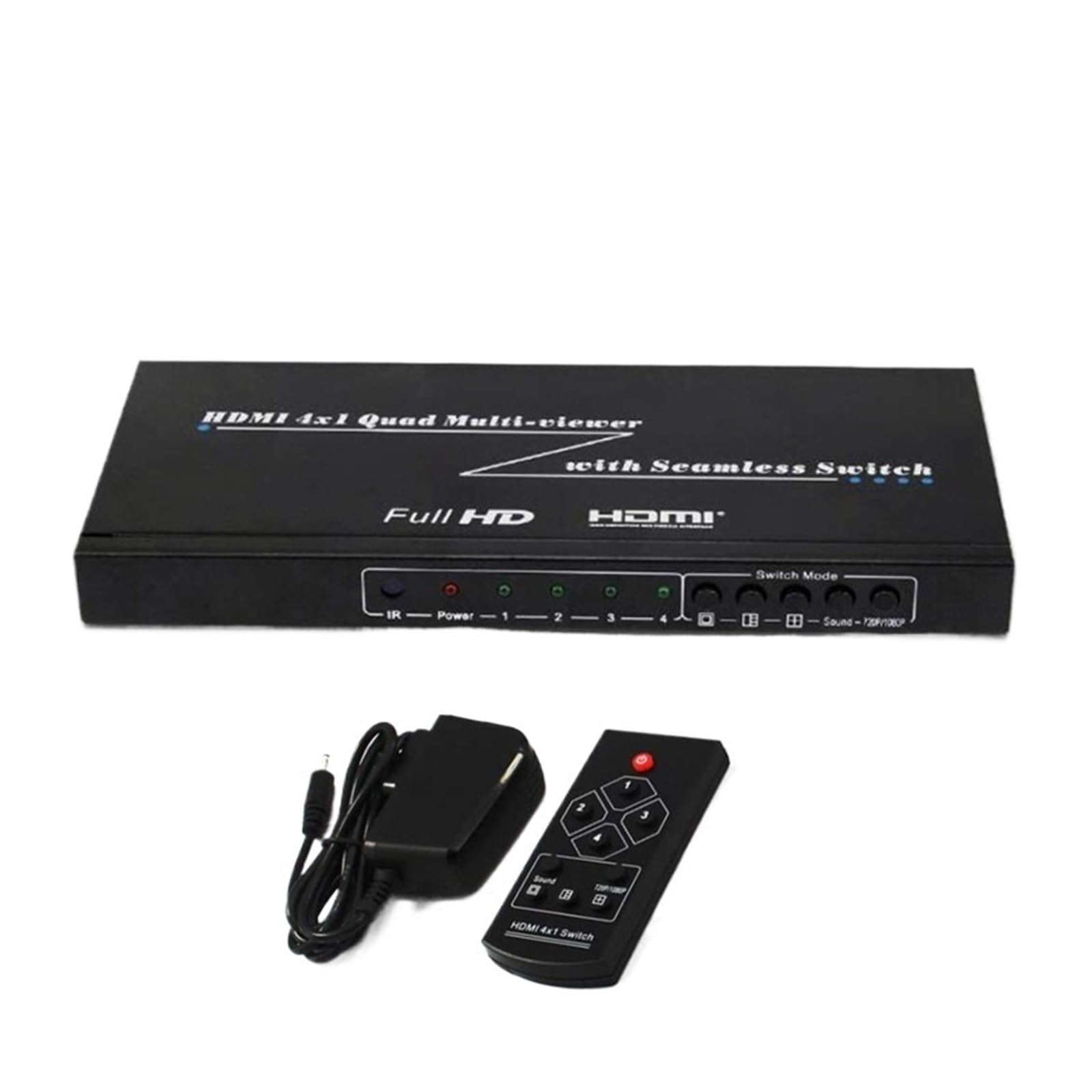 Splitter Multi-viewer 4X1 con commutatore Senza Soluzione di continuità, 4 Porte, Controllo IR