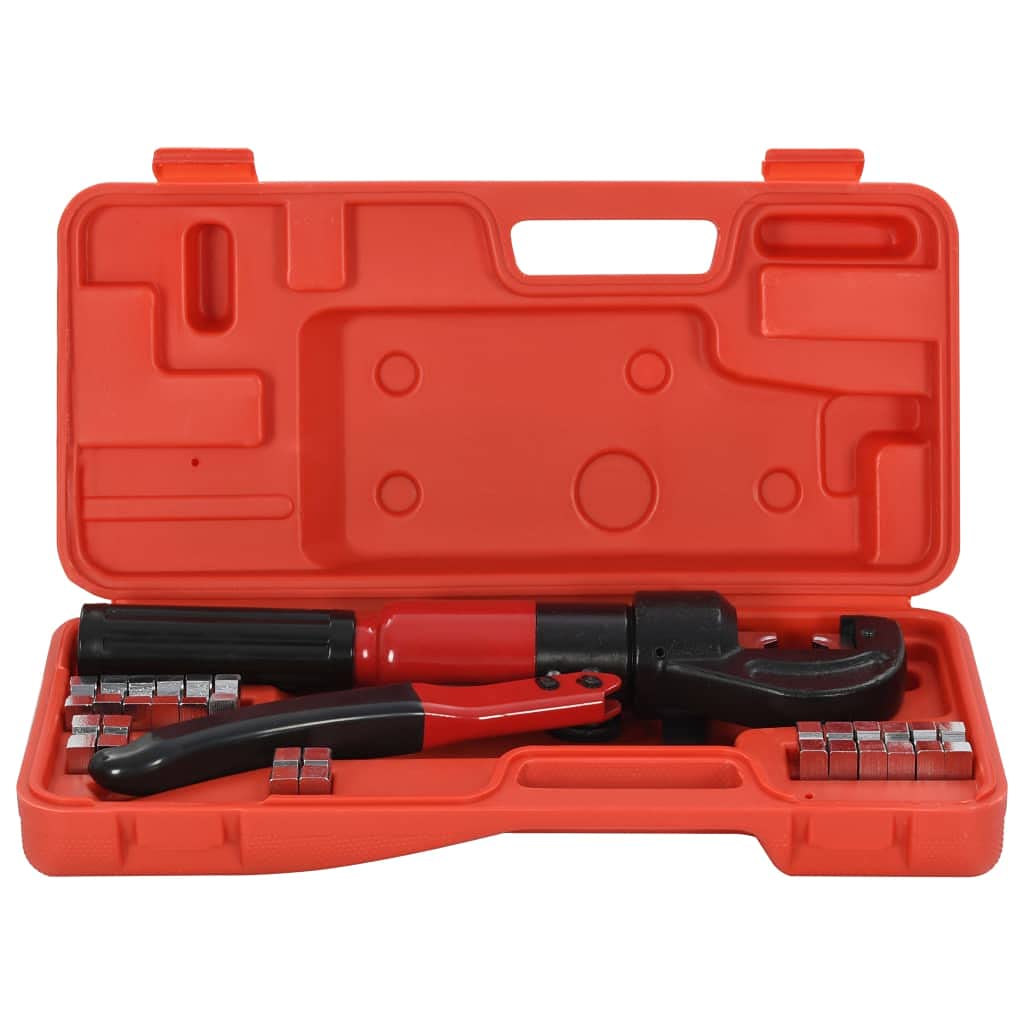 Hydrauliczne szczypce zaciskowe ze stali z 8 zestawami adapterów 4-70 mm², ergonomiczny uchwyt, walizka do przechowywania, uniwersalne do elektrycznych, rzemieślniczych, napraw, montażu, samochodów i