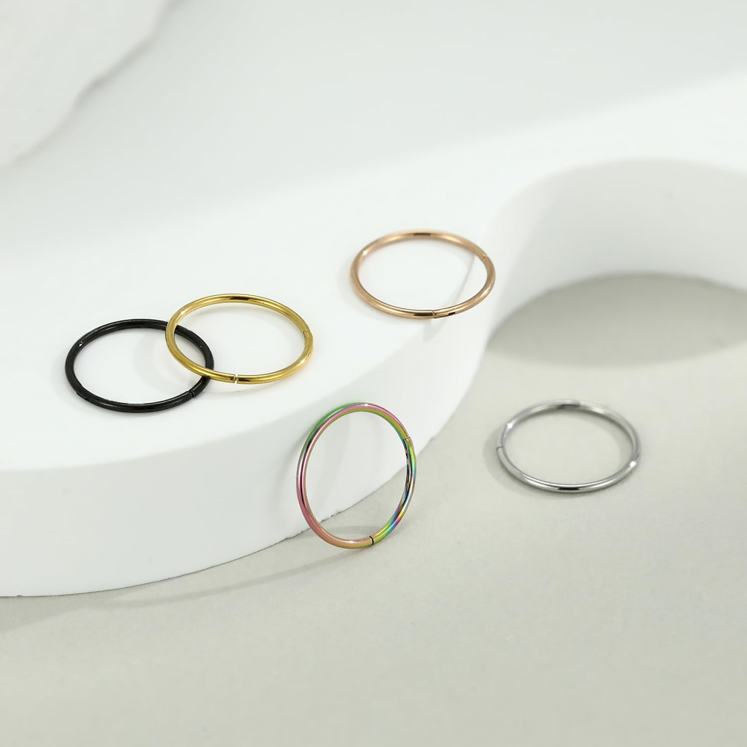 316L Surgical Steel Hinged Segment Nose Ring Hoop for Nose Septum Cartilage Helix Tragus Conch Rook Daith Lobe Lip Piercings 1 Pc - Image 7