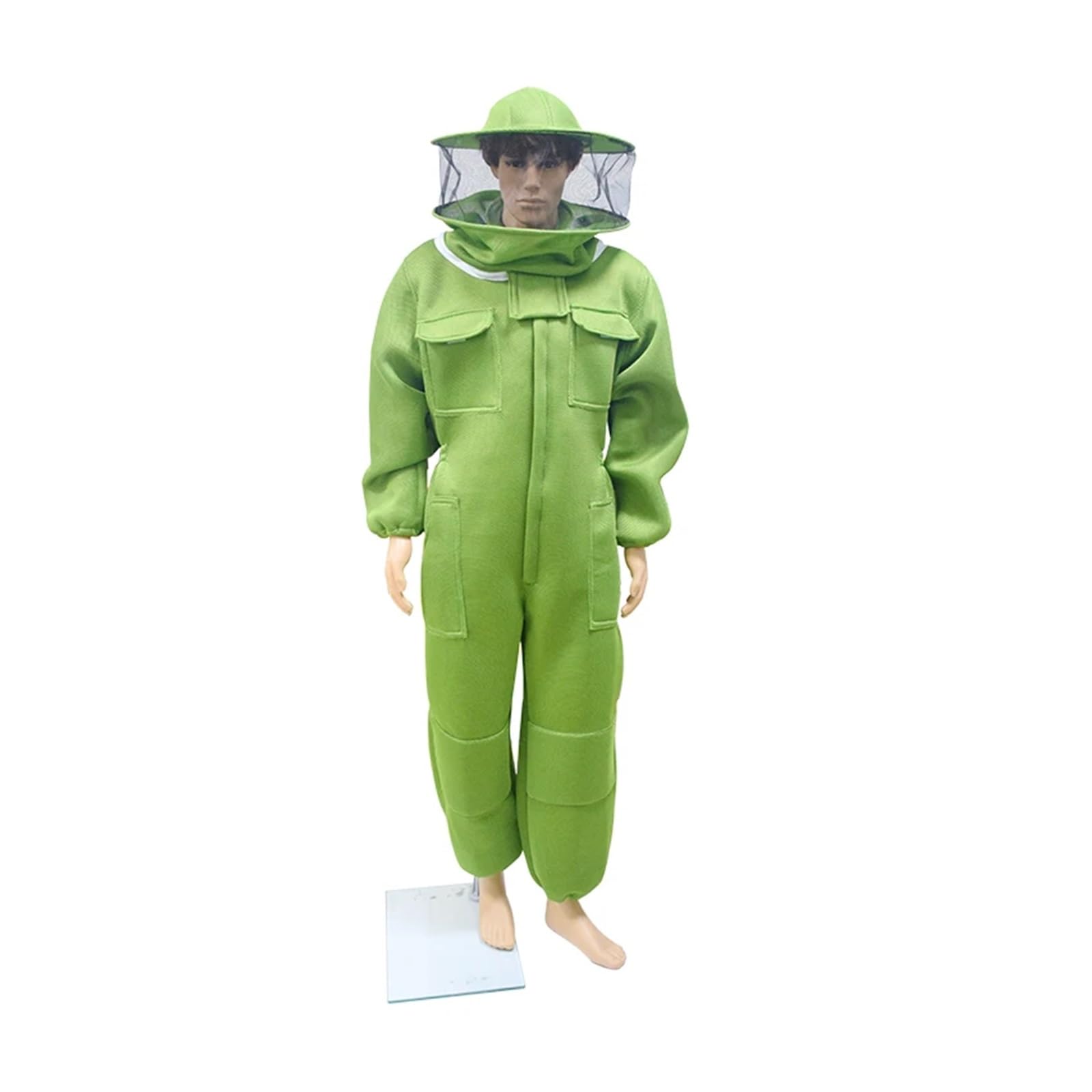 Odzież pszczelarską, Kombinezon ochronny pszczelarski z welonem 3D Air Cotton, wielokolorowy, wiele rozmiarów(Round Hat Yellow,XL)