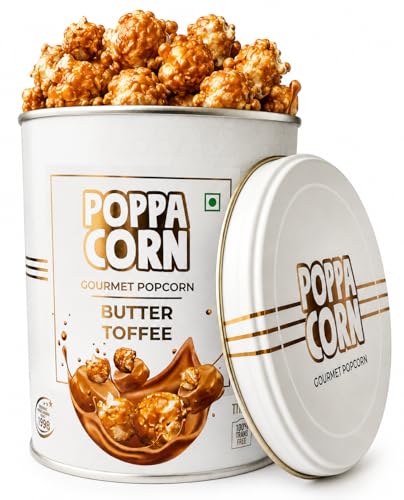Image of POPPACORN Gourmet Popcorn, Tin Pack (130g, Butter Toffee)