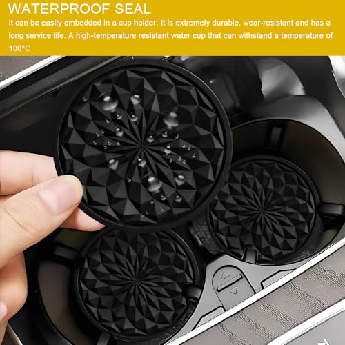 Portavasos para carro set 4 piezas 7 cm negro miniatura 6