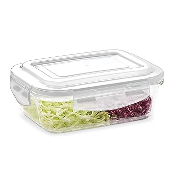 Borosil Klip N Store Glass Storage Container For Kitchen With Air-Tight Lid, Microwave & Oven Safe, Rectangular, 1520 ml, Clear